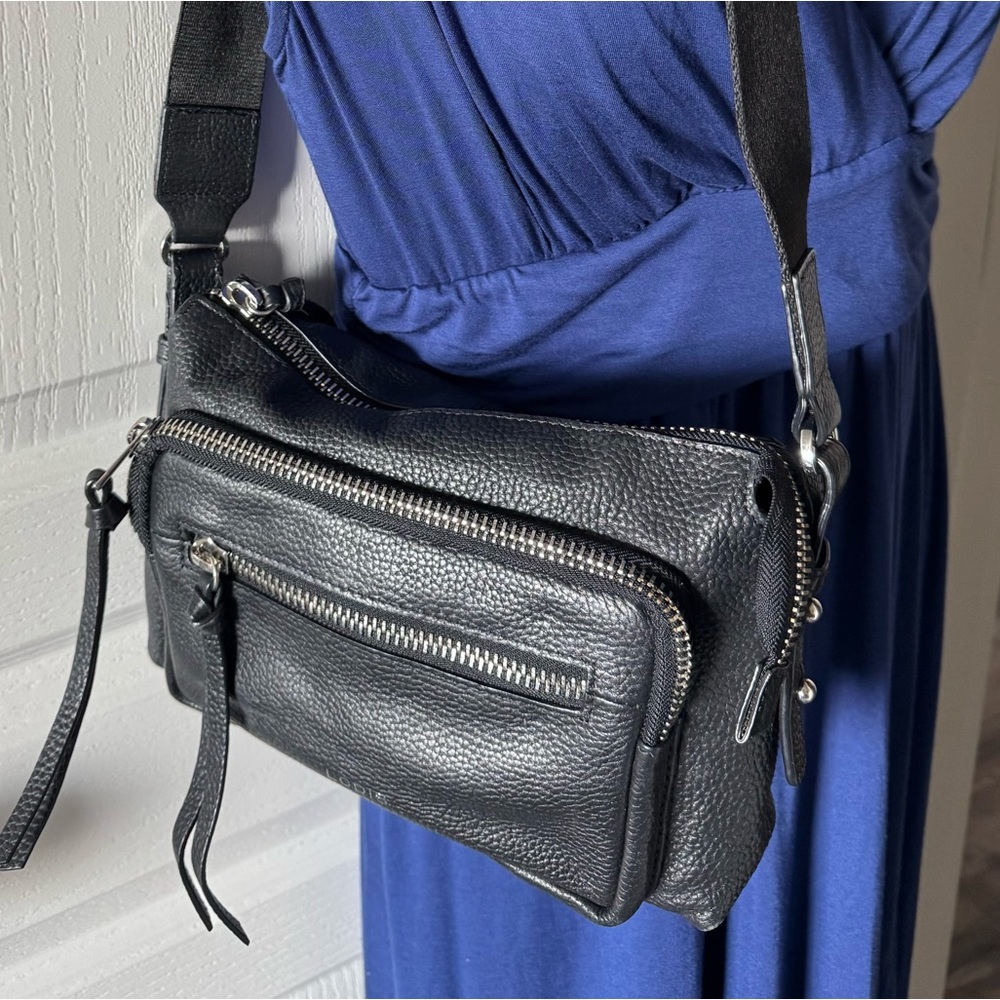 LODIS BLACK LEATHER CROSSBODY HANDBAG